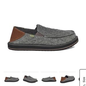 Sanuk Donnie Gray/Brown Loafers new without tags smoke free home